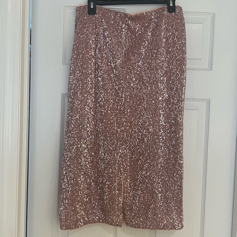 NWT Vineyard Vines Sequin Pink Midi Skirt